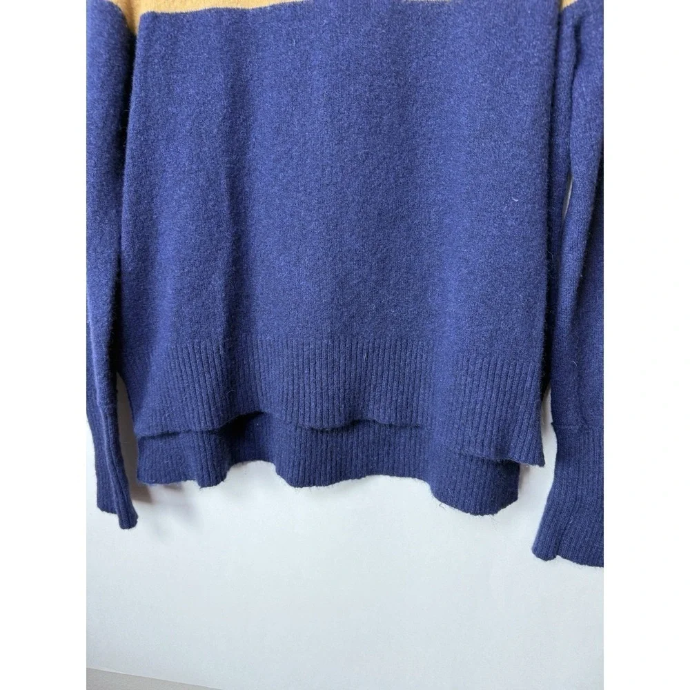 J Crew Colorblock Turtleneck Sweater Supersoft Yarn Alpaca Blue K4646 Size XS